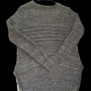 Mossimo relaxed fit black and gray knit hi-low tunic sweater - side slit size M